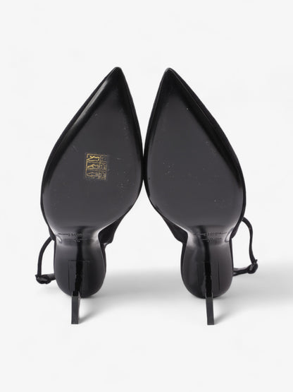 Saint Laurent Opyum Slingback Sandals 85 Black Suede EU 40 UK 7