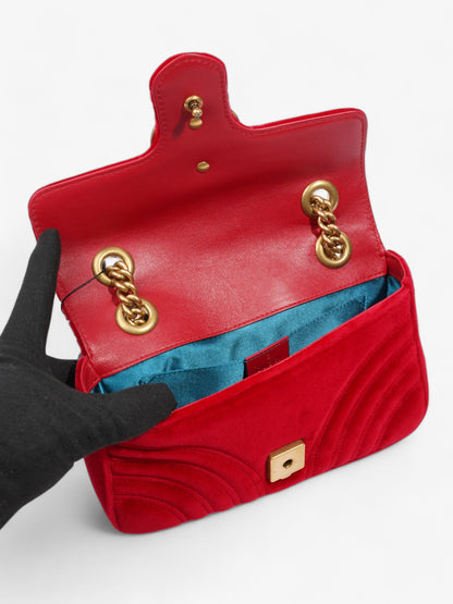 Gucci Marmont Flap Red Velvet Mini