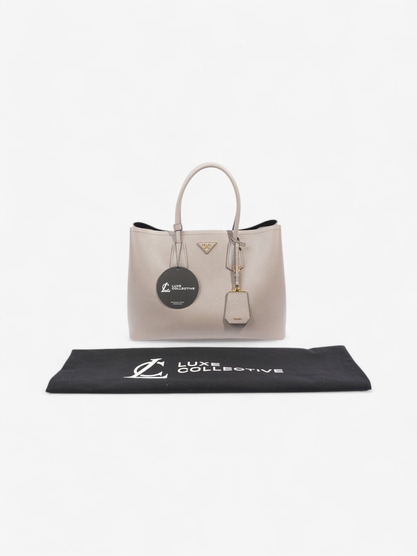Prada Galleria Grey Saffiano Leather Large