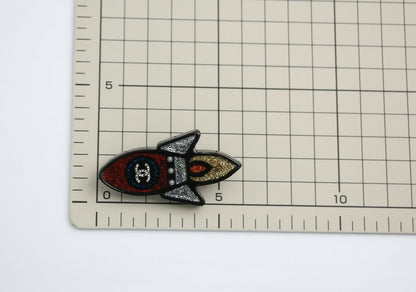 Chanel 17S Resin Rocket Glitter Creative Brooch