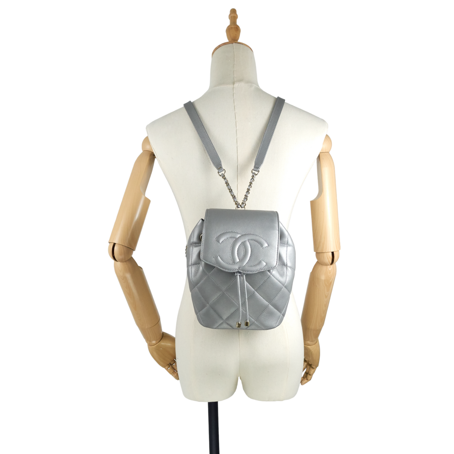 Chanel CC Lambskin Leather Chain Flap Backpack