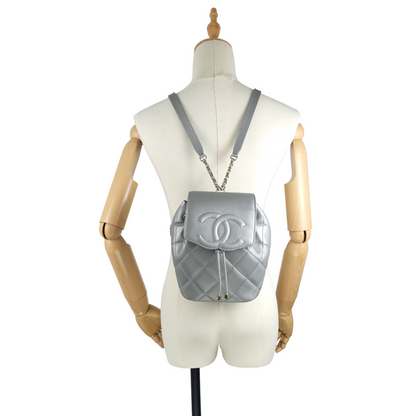 Chanel CC Lambskin Leather Chain Flap Backpack
