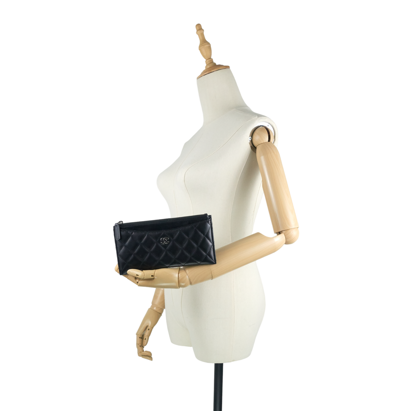 Chanel Classic Long Zip Lambskin Leather Wallet