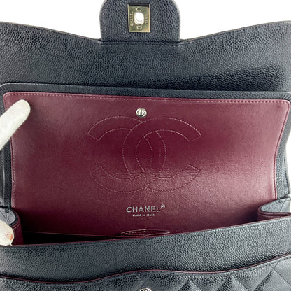 Chanel Double Flap Quilted Caviar Leather Bag