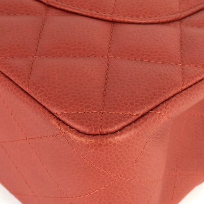 Chanel Double Flap Quilted Caviar Leather Bag