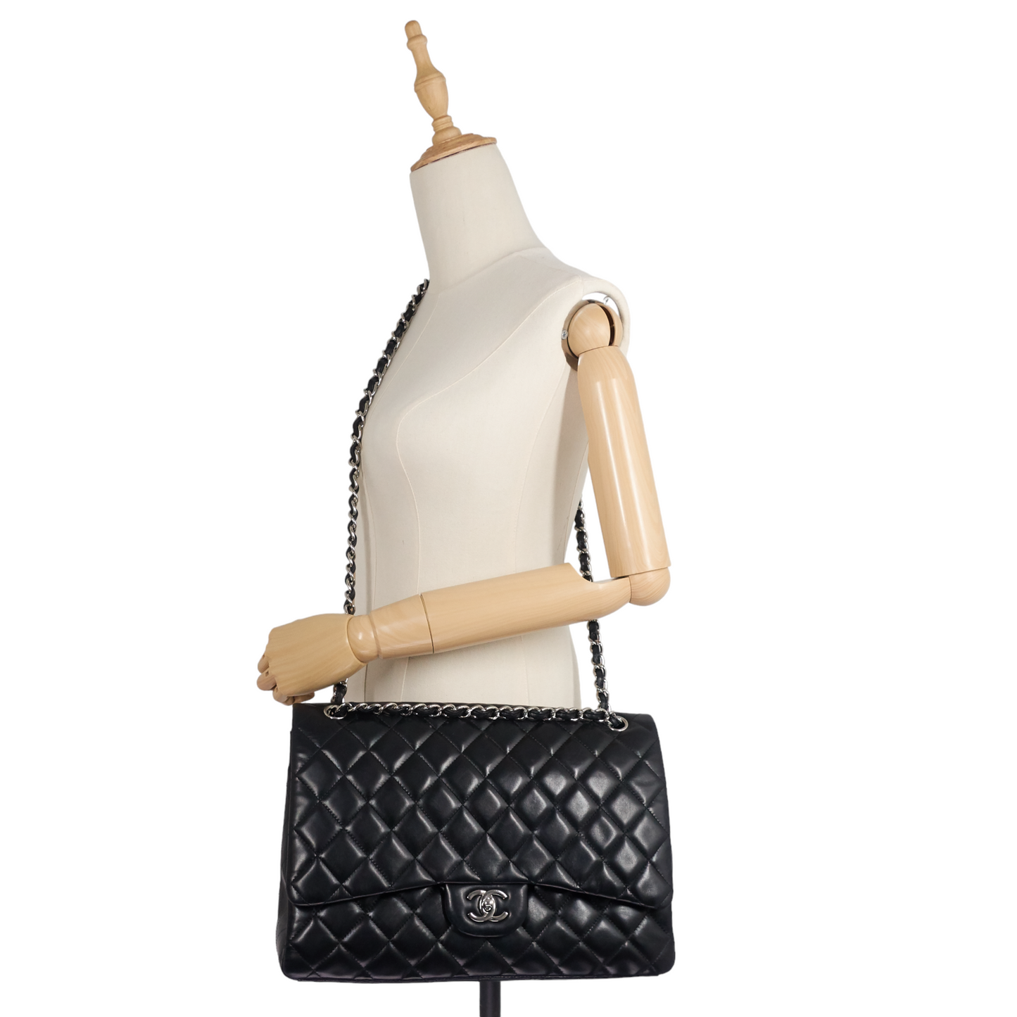 Chanel Classic Maxi Single Flap Lambskin Leather Bag