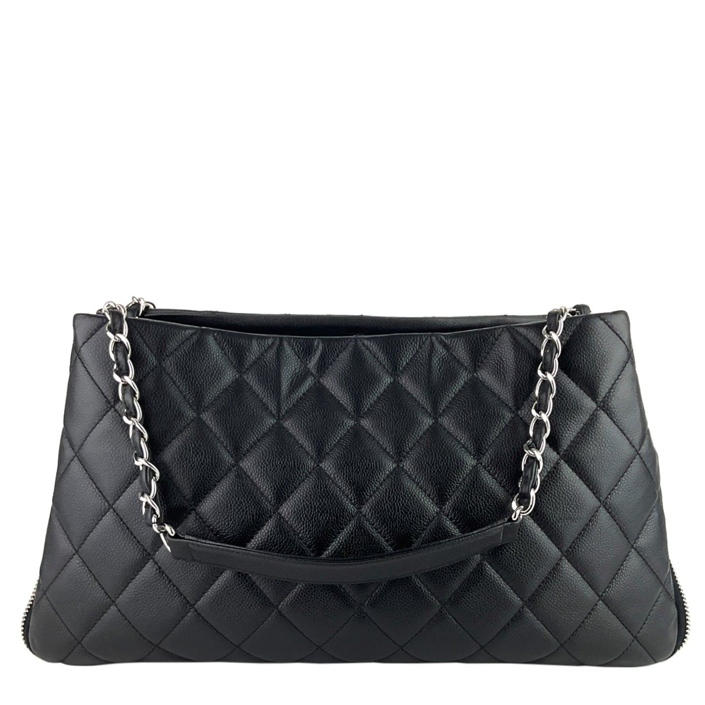 Chanel Expandable Zip Caviar Leather Shoulder Bag