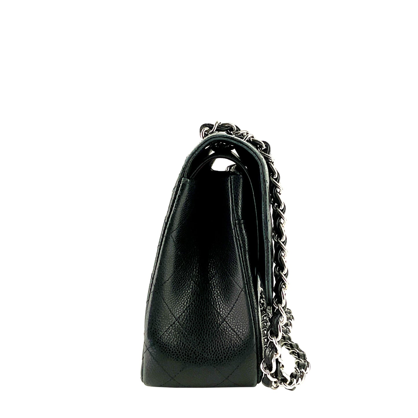 Chanel Double Flap Quilted Caviar Leather Bag