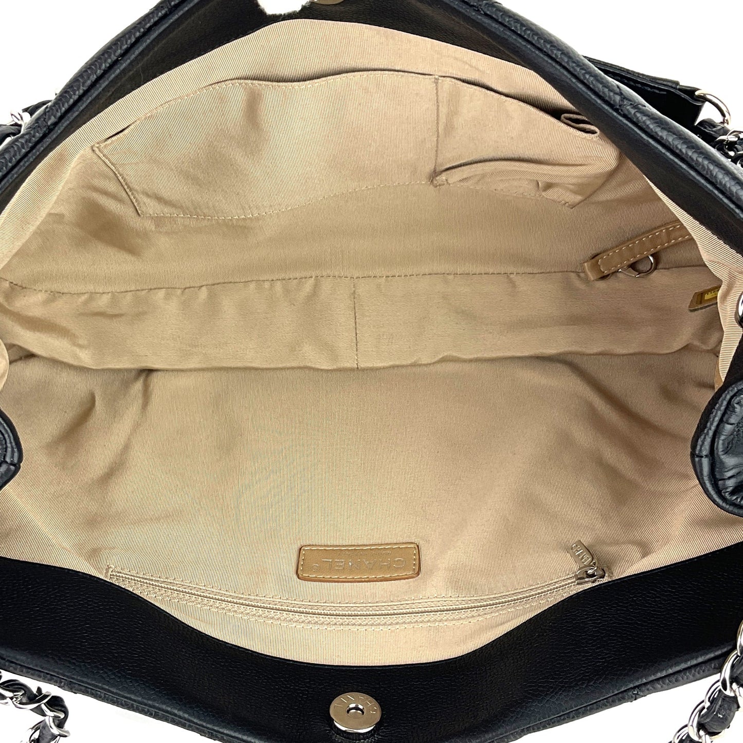 Chanel Expandable Zip Caviar Leather Shoulder Bag