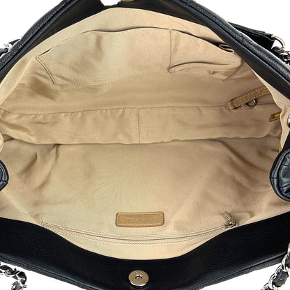 Chanel Expandable Zip Caviar Leather Shoulder Bag