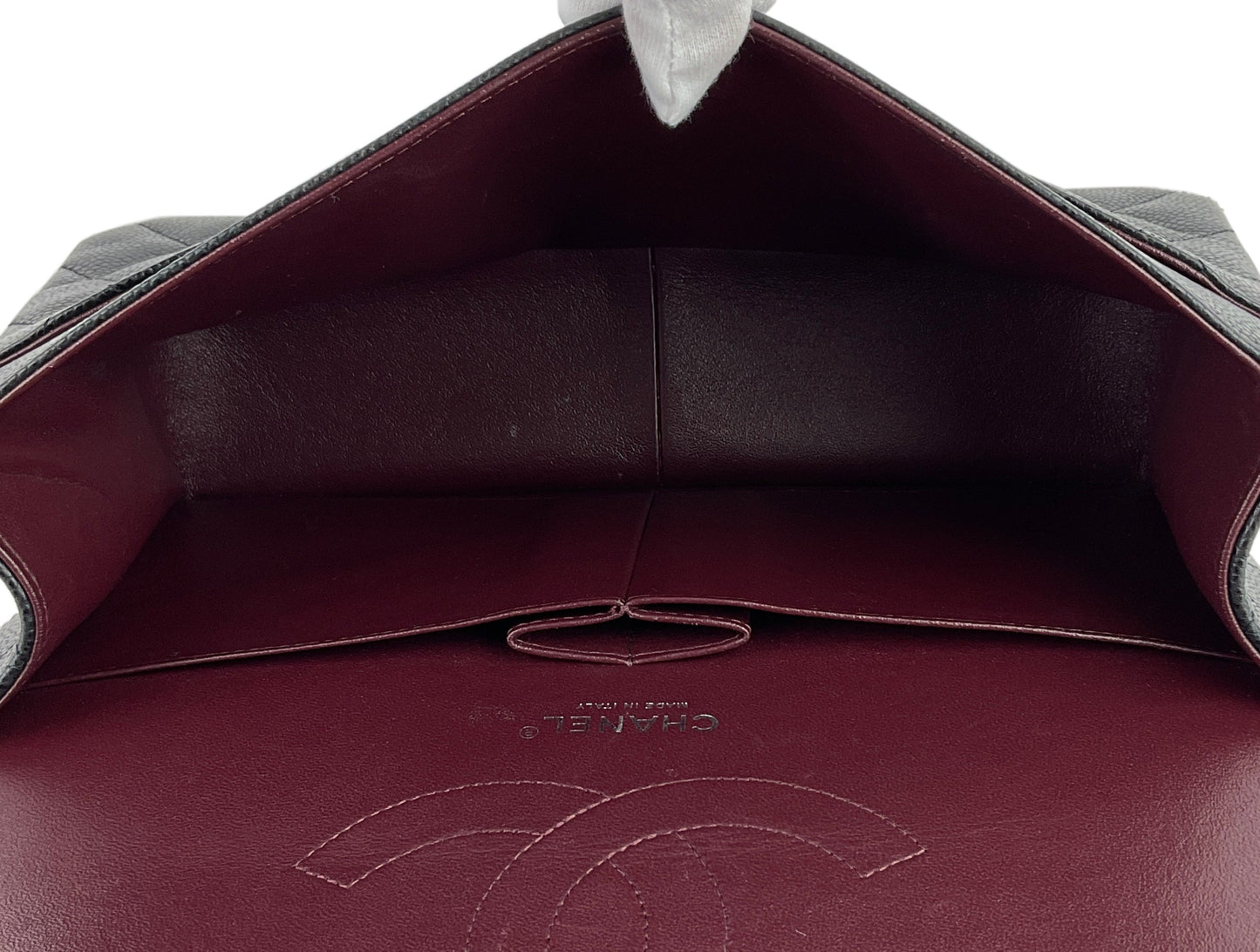 Chanel Double Flap Quilted Caviar Leather Bag