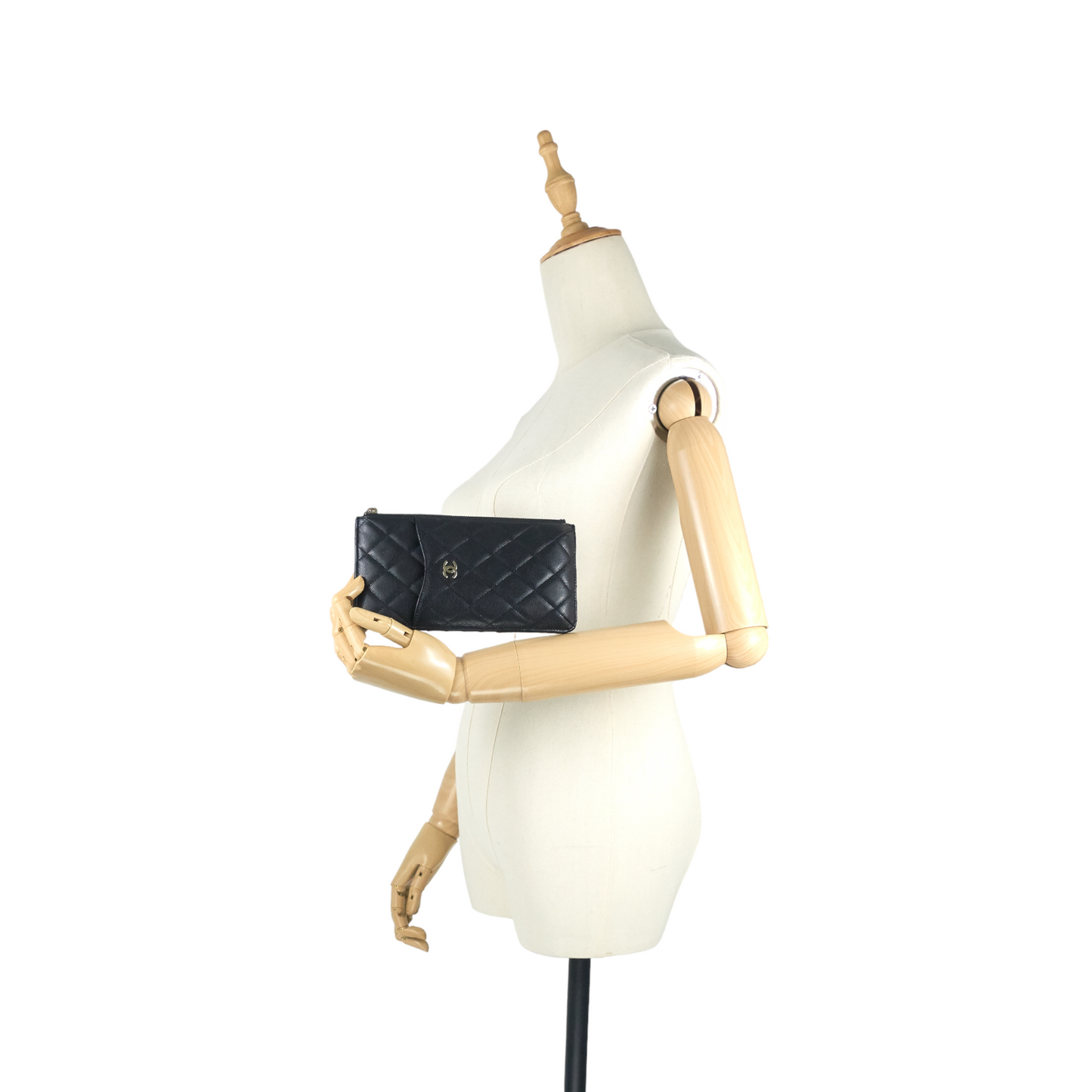 Chanel Quilted Caviar Leather Classic Flat Wallet