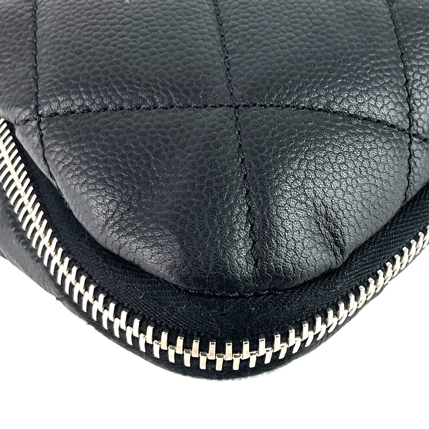 Chanel Expandable Zip Caviar Leather Shoulder Bag