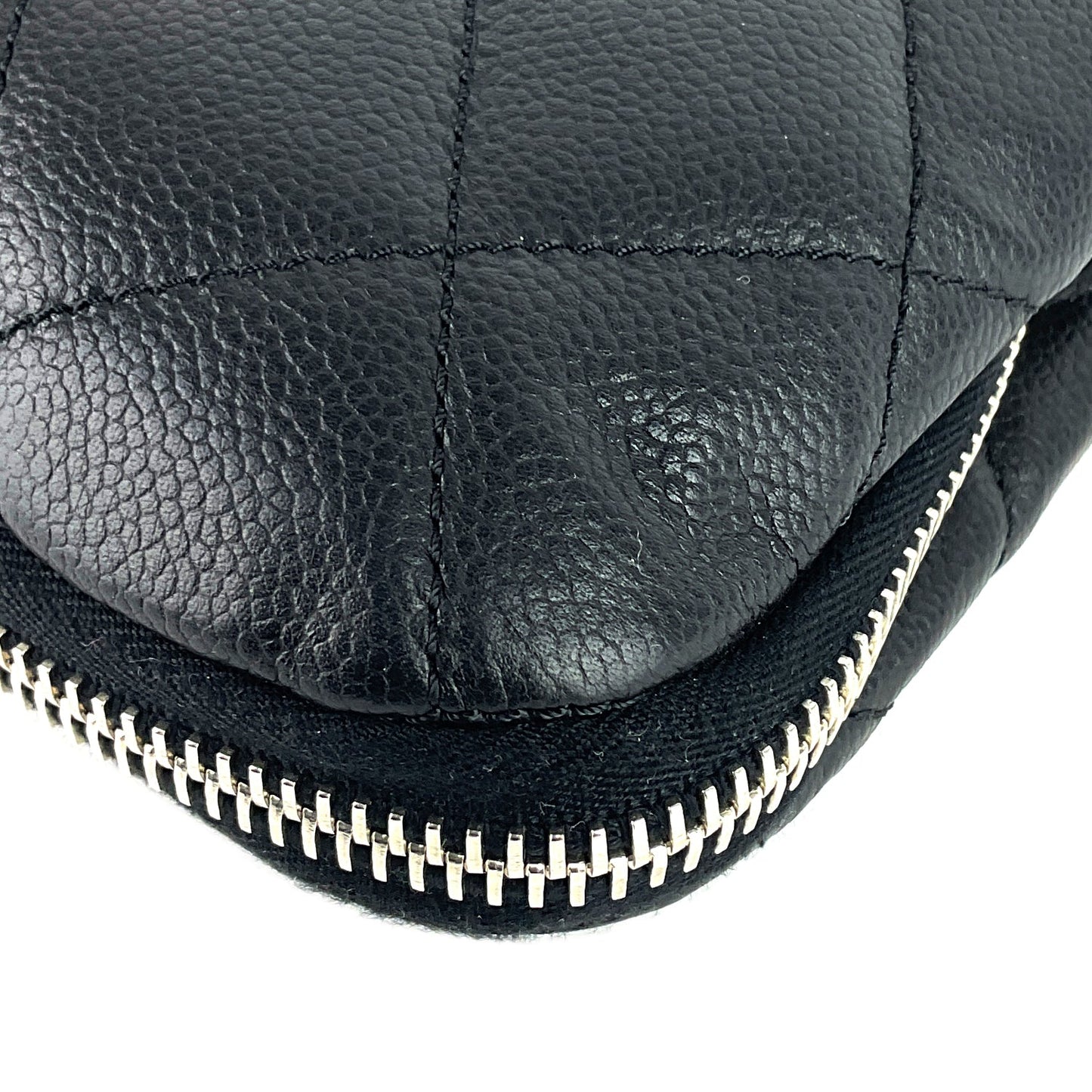 Chanel Expandable Zip Caviar Leather Shoulder Bag