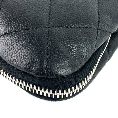 Chanel Expandable Zip Caviar Leather Shoulder Bag