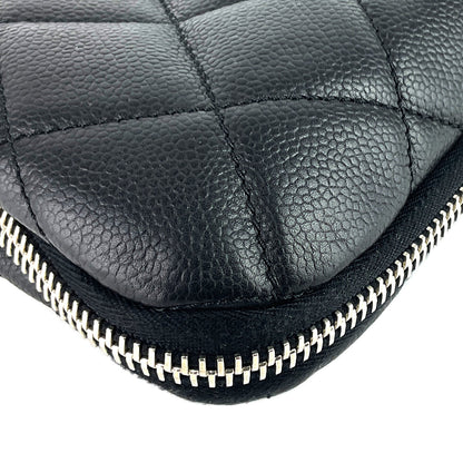 Chanel Expandable Zip Caviar Leather Shoulder Bag