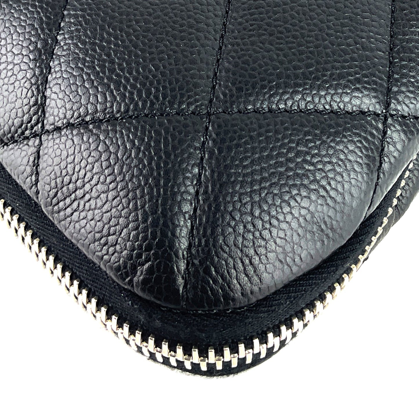 Chanel Expandable Zip Caviar Leather Shoulder Bag