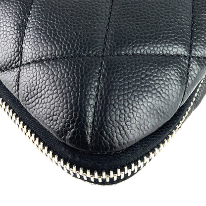 Chanel Expandable Zip Caviar Leather Shoulder Bag