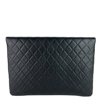Chanel Golden Class O-Case Large Caviar Leather Clutch Bag