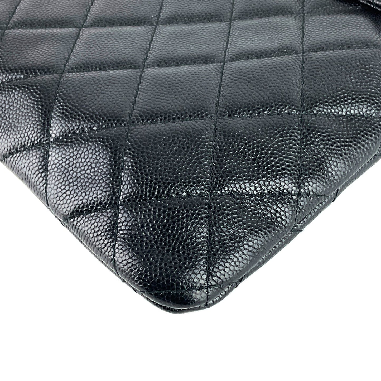 Chanel Golden Class O-Case Large Caviar Leather Clutch Bag