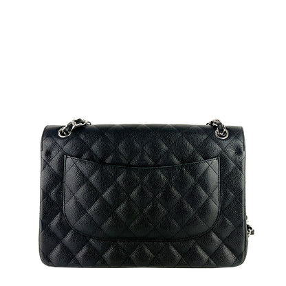 Chanel Double Flap Quilted Caviar Leather Bag