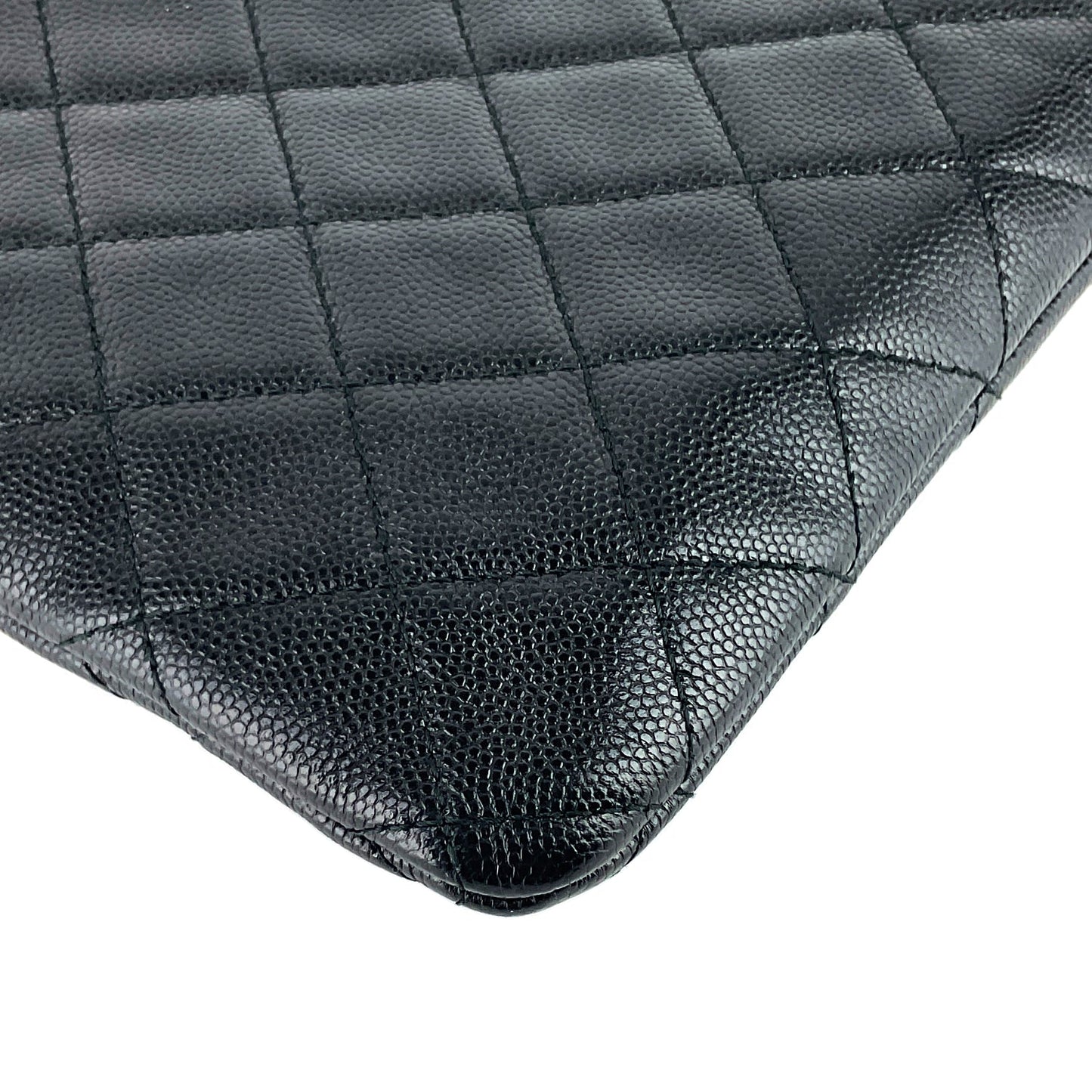 Chanel Golden Class O-Case Large Caviar Leather Clutch Bag