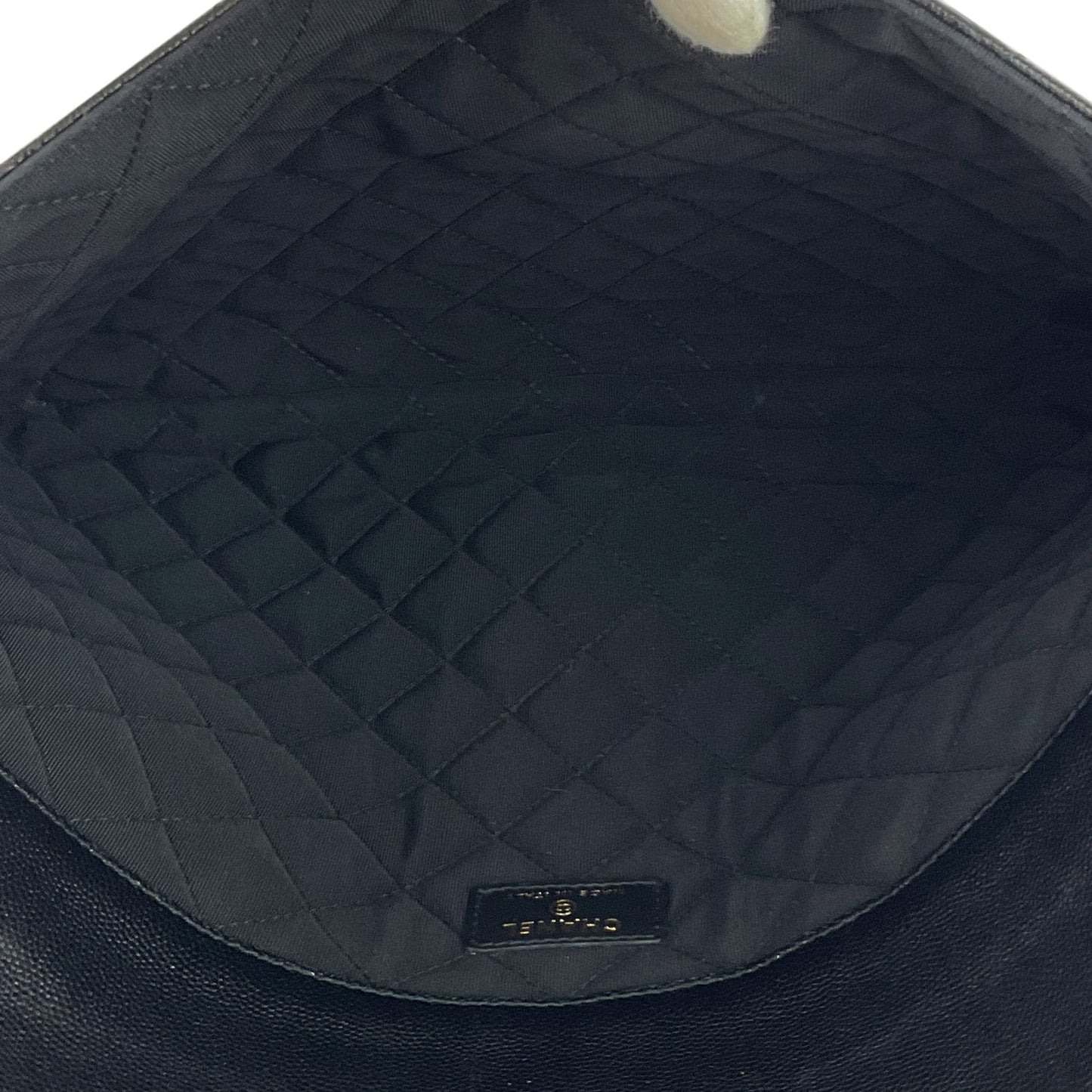 Chanel Golden Class O-Case Large Caviar Leather Clutch Bag
