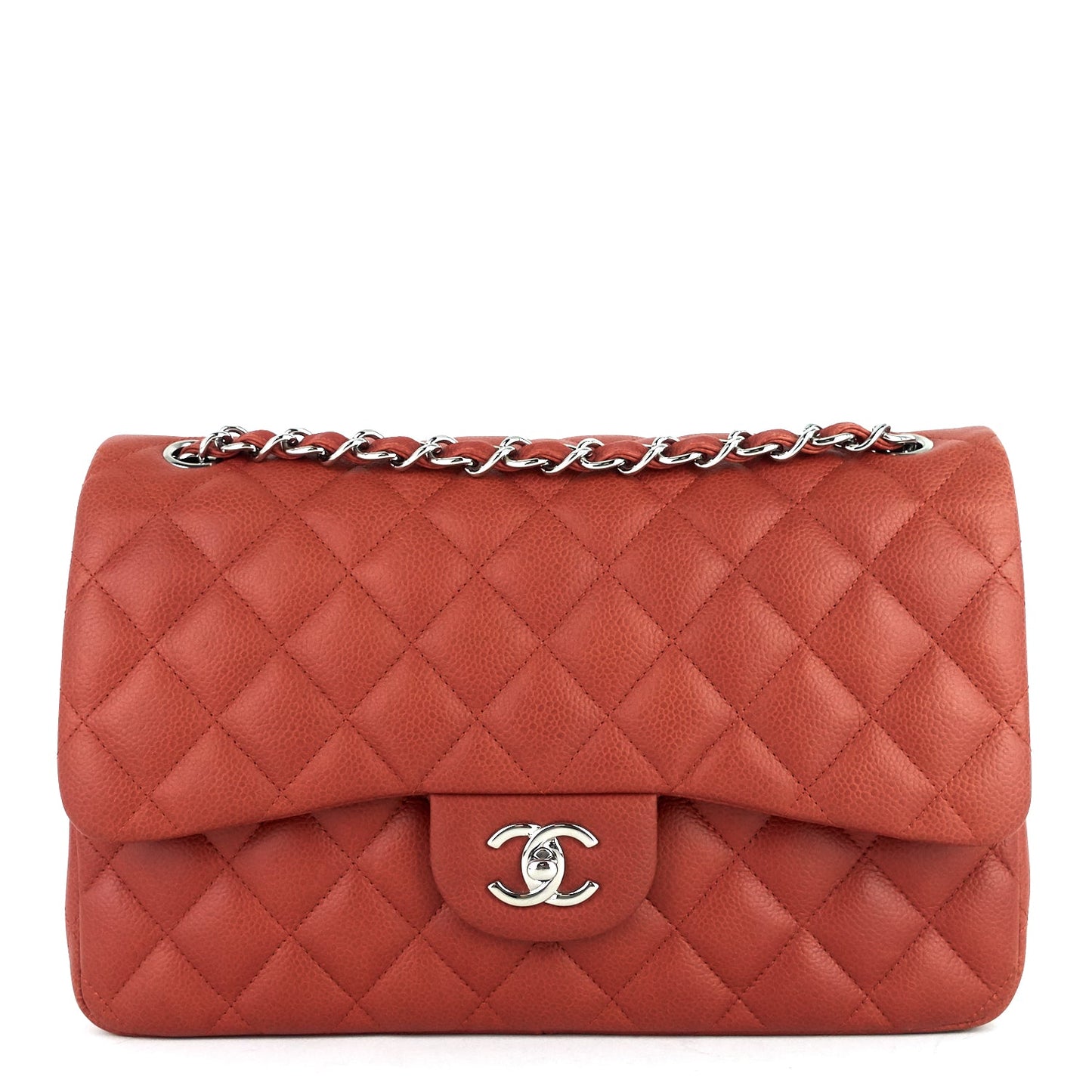 Chanel Double Flap Quilted Caviar Leather Bag