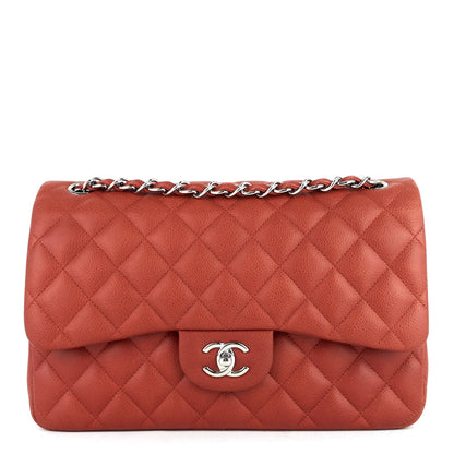 Chanel Double Flap Quilted Caviar Leather Bag