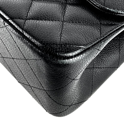 Chanel Double Flap Quilted Caviar Leather Bag