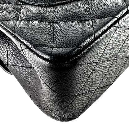 Chanel Double Flap Quilted Caviar Leather Bag