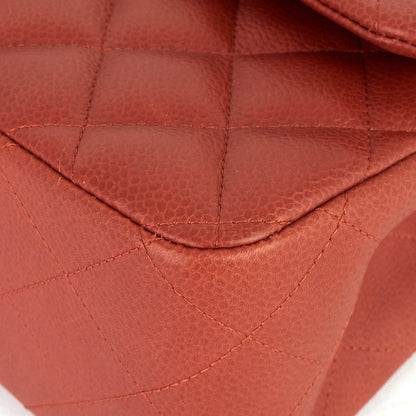 Chanel Double Flap Quilted Caviar Leather Bag