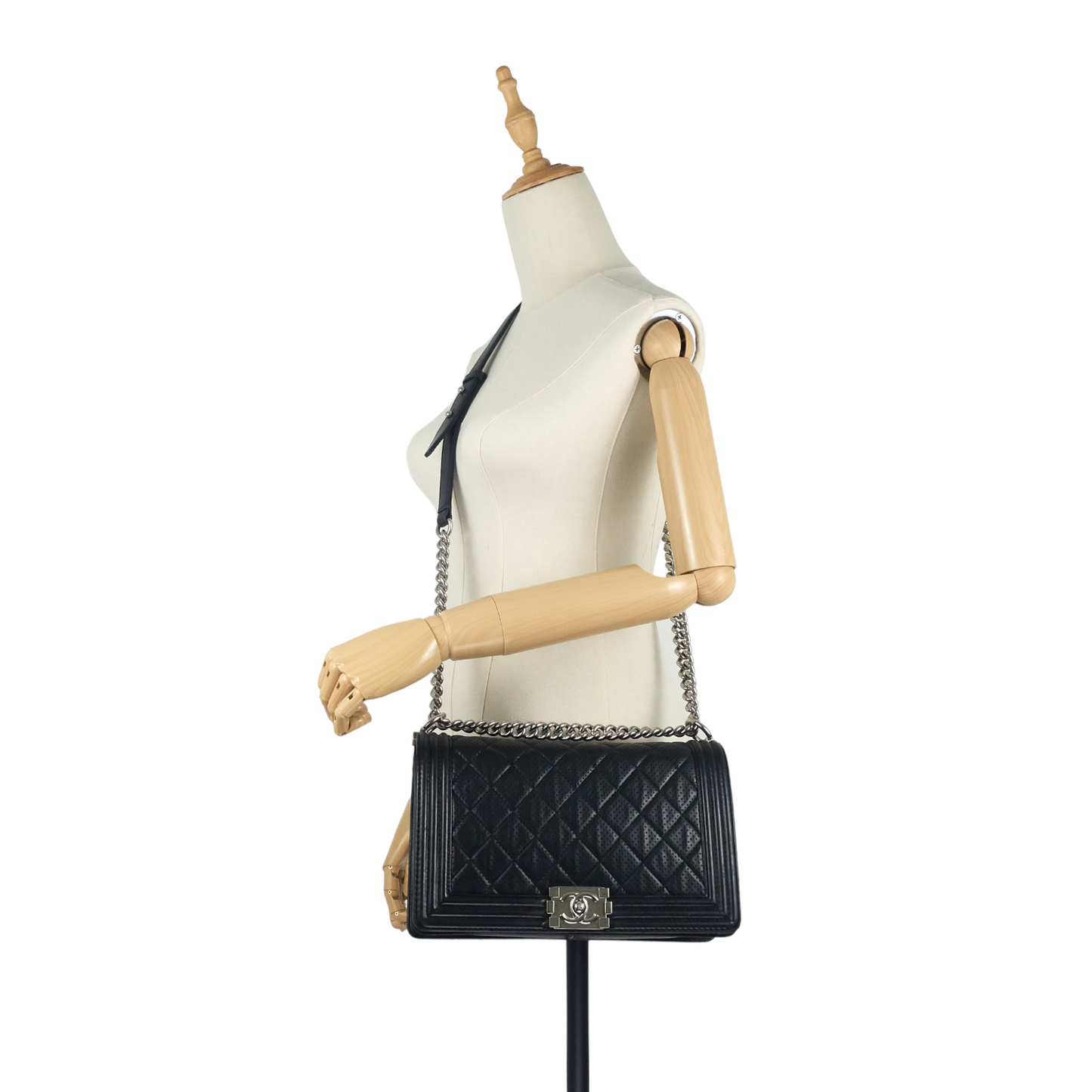 Chanel Perforated Lambskin Leather New Medium Boy Bag