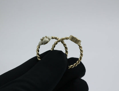 Chanel B11A Metal Camellia Two-Piece Ring Set
