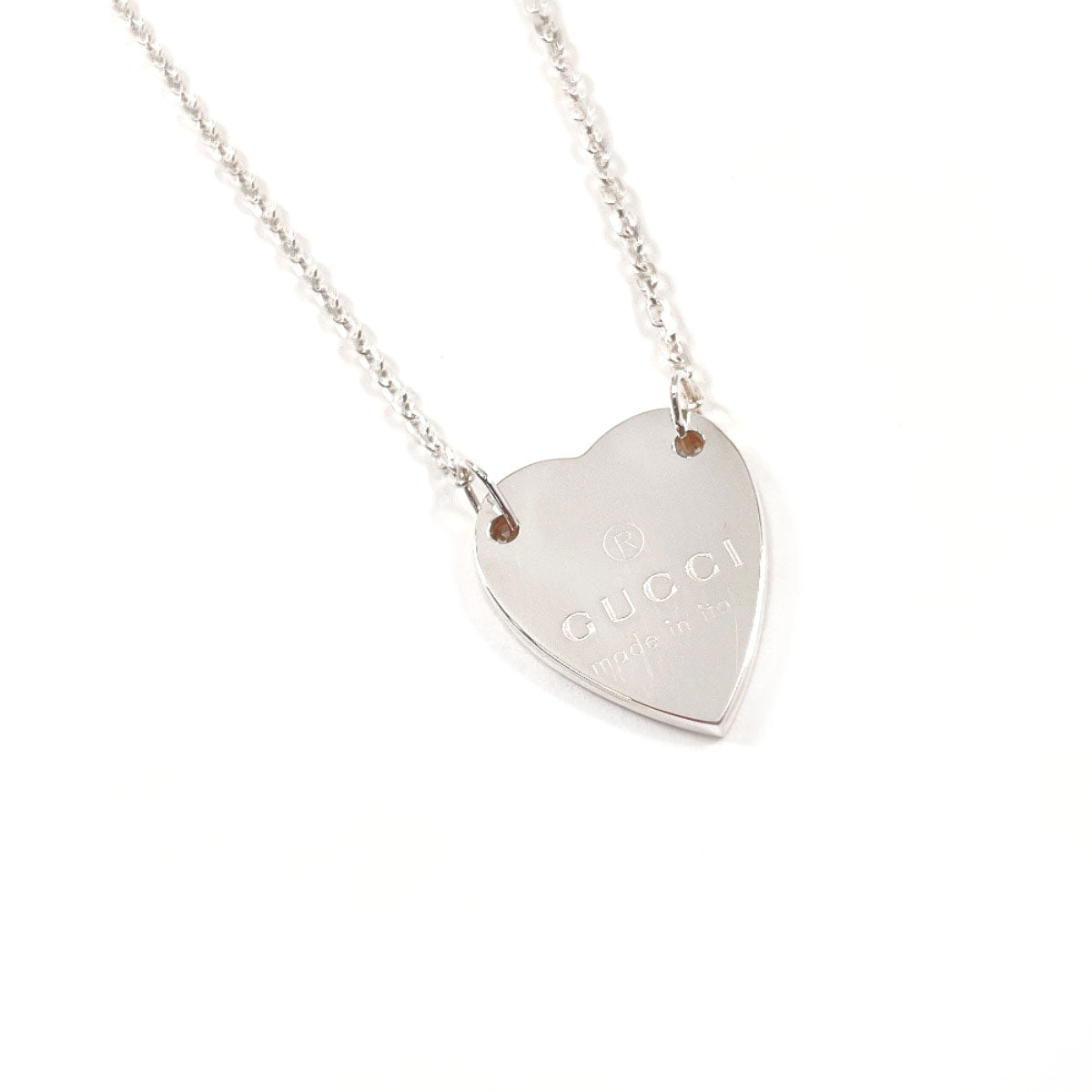Gucci Trademark Heart Silver Necklace