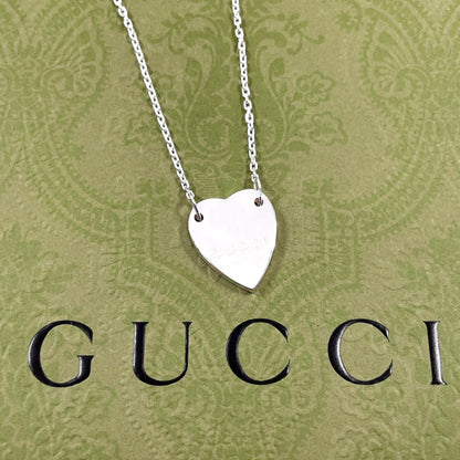 Gucci Trademark Heart Silver Necklace