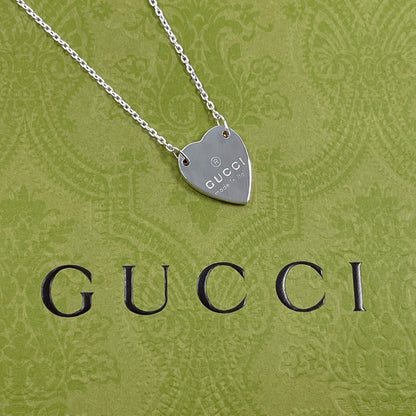 Gucci Trademark Heart Silver Necklace