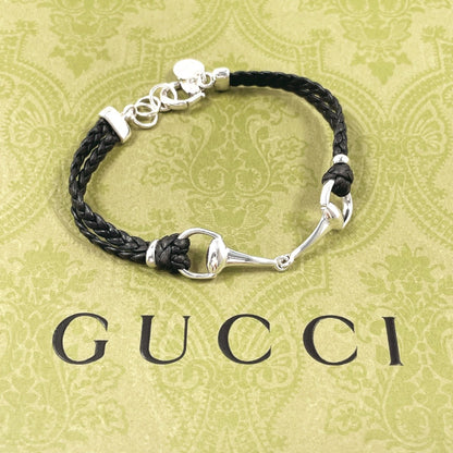 Gucci Horsebit Silver 925 Leather Bracelet