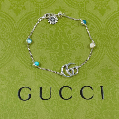 Gucci Double G Mother of Pearl Silver Bracelet