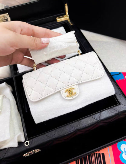 Chanel Set Of 4 white Mini Bags with Quilted Trunk