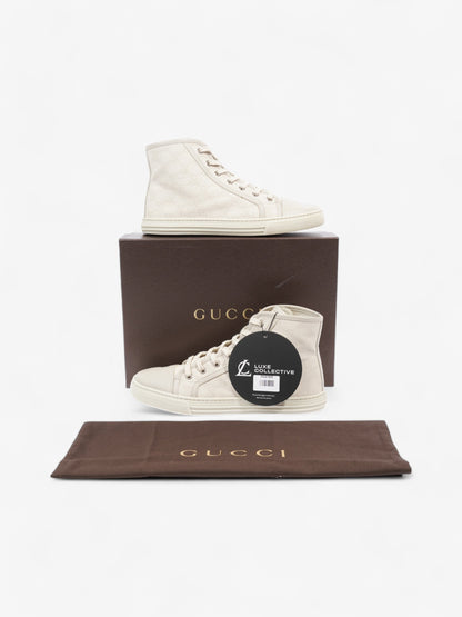Gucci GG High-Top Sneakers Beige  Canvas EU 38.5 UK 5.5