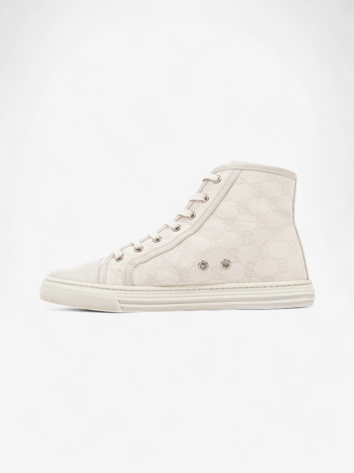 Gucci GG High-Top Sneakers Beige  Canvas EU 38.5 UK 5.5