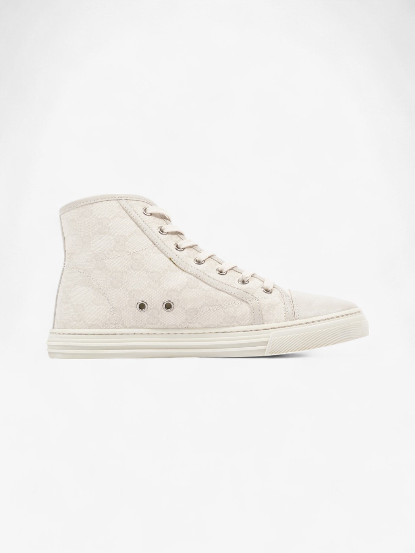 Gucci GG High-Top Sneakers Beige  Canvas EU 38.5 UK 5.5