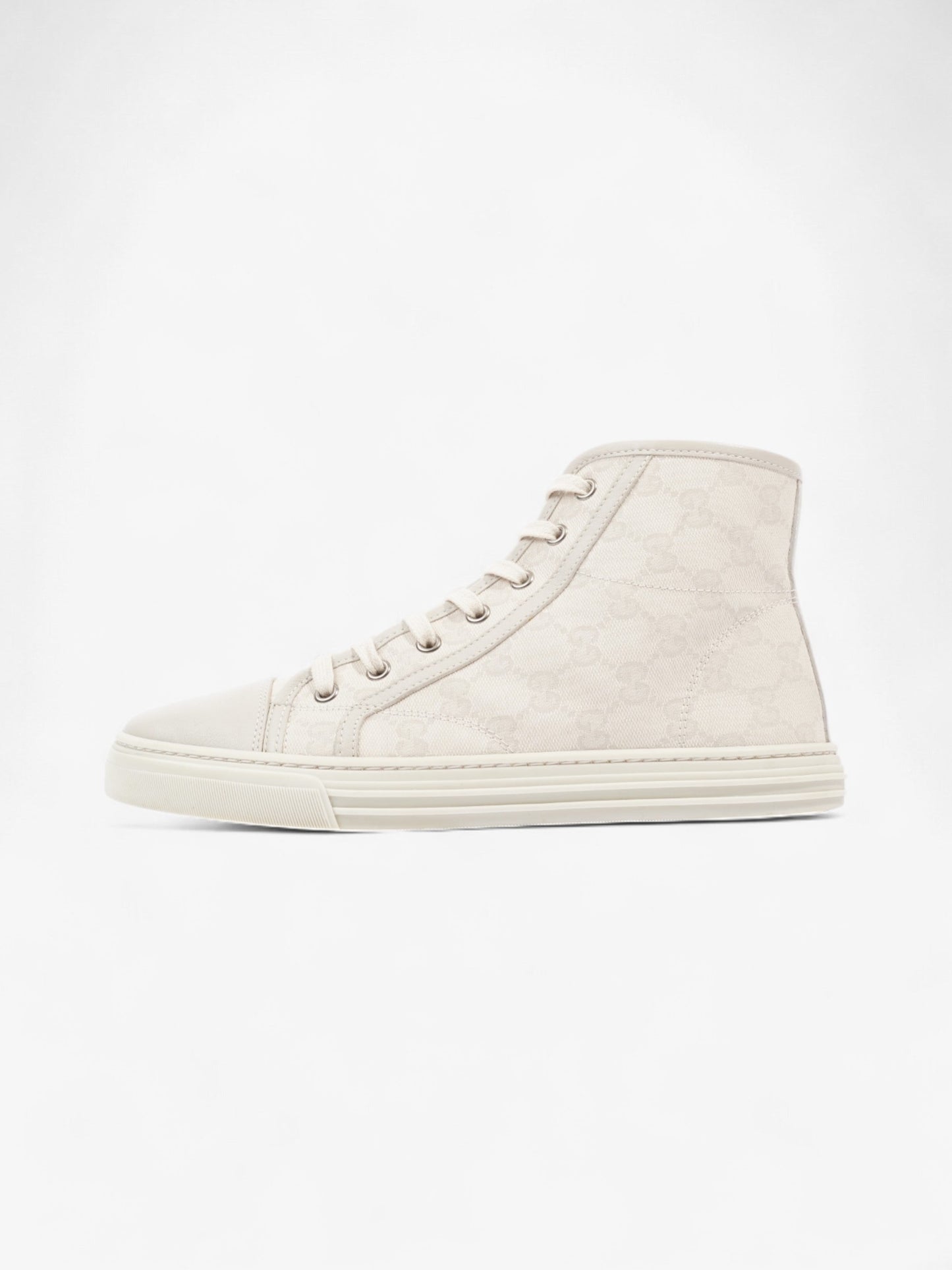 Gucci GG High-Top Sneakers Beige  Canvas EU 38.5 UK 5.5