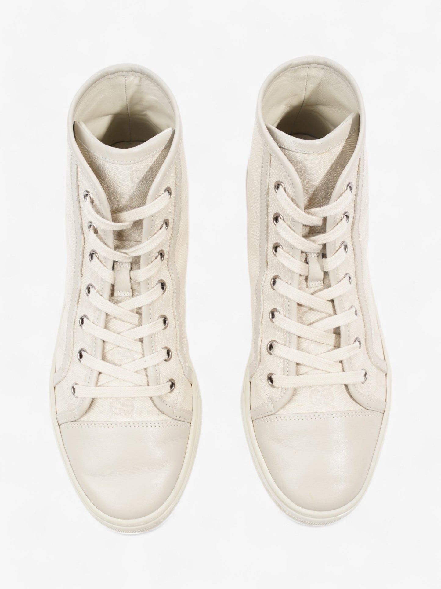 Gucci GG High-Top Sneakers Beige  Canvas EU 38.5 UK 5.5