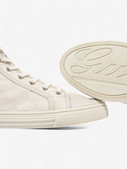 Gucci GG High-Top Sneakers Beige  Canvas EU 38.5 UK 5.5