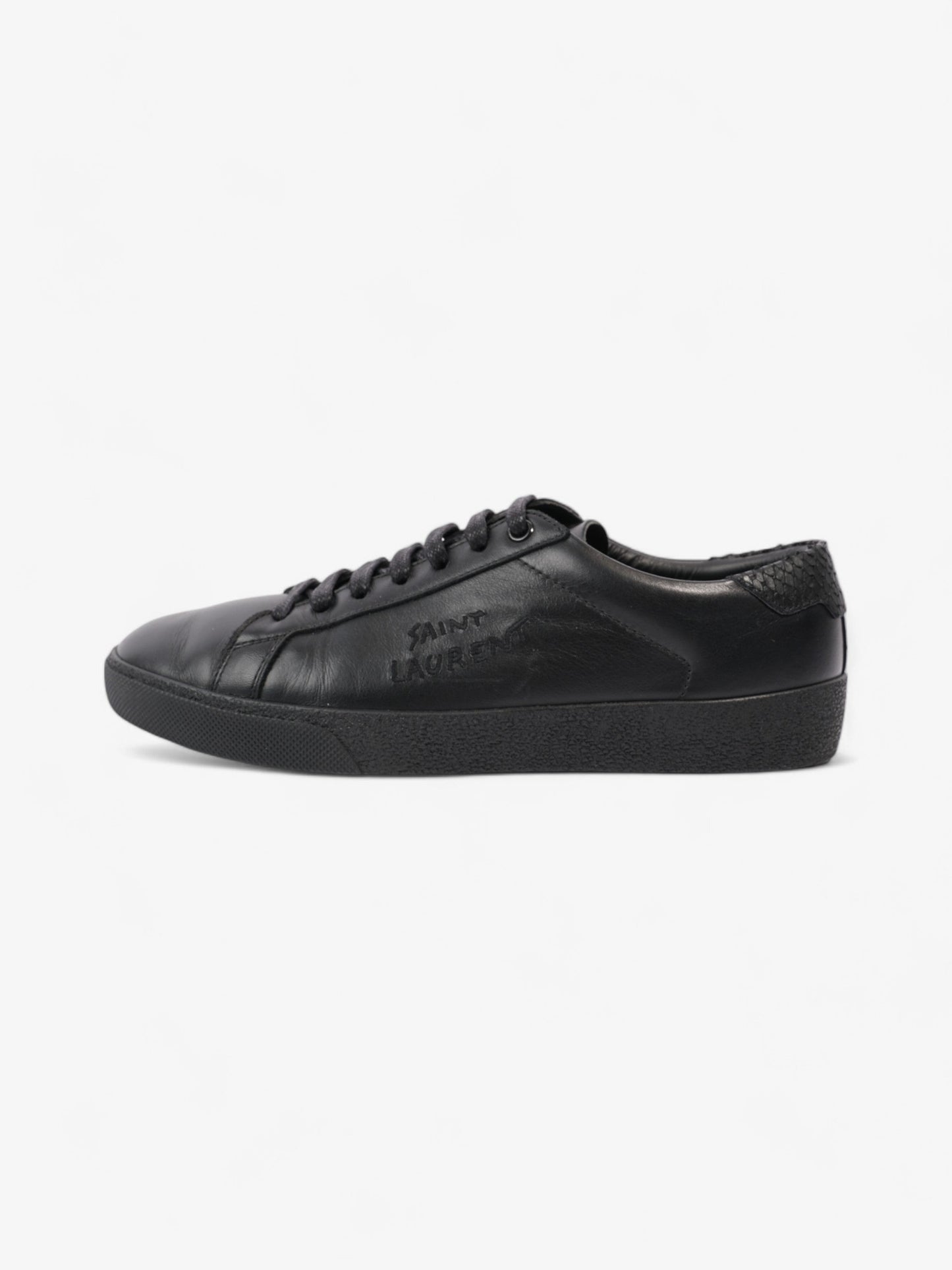 Saint Laurent Embroidered Sneakers Black Leather EU 40 UK 6