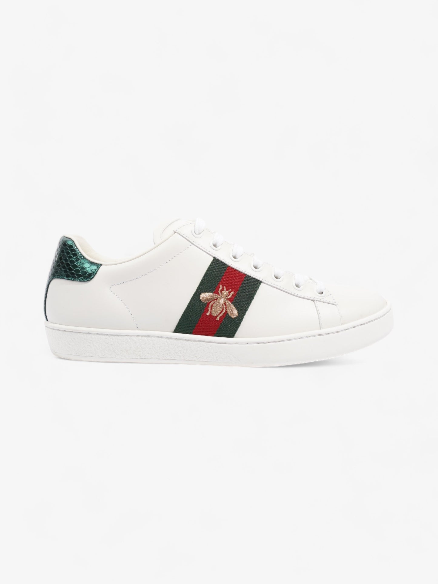 Gucci Ace Sneakers with Bee White / Red / Green Leather EU 39 UK 6