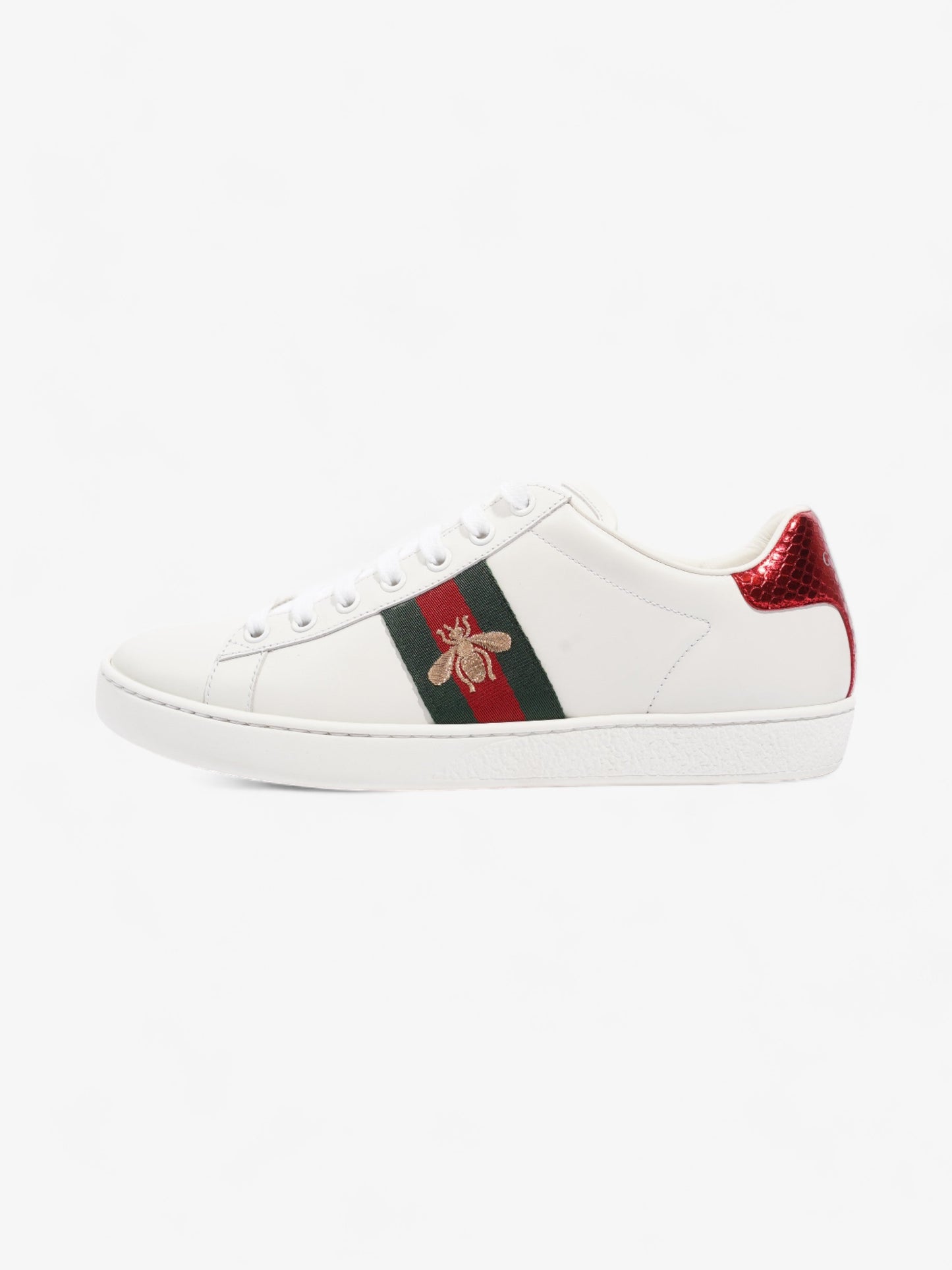 Gucci Ace Sneakers with Bee White / Red / Green Leather EU 39 UK 6