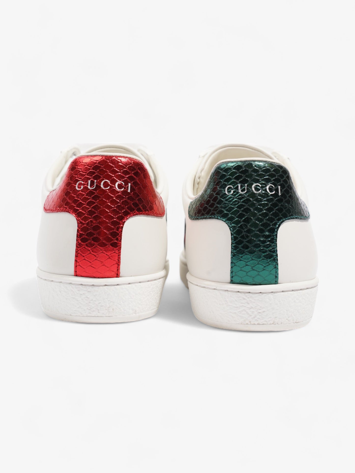 Gucci Ace Sneakers with Bee White / Red / Green Leather EU 39 UK 6
